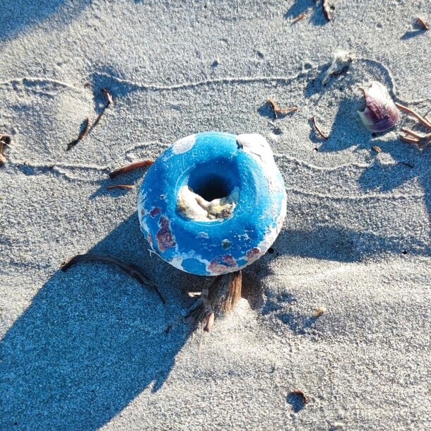 Flotador azul, plástico